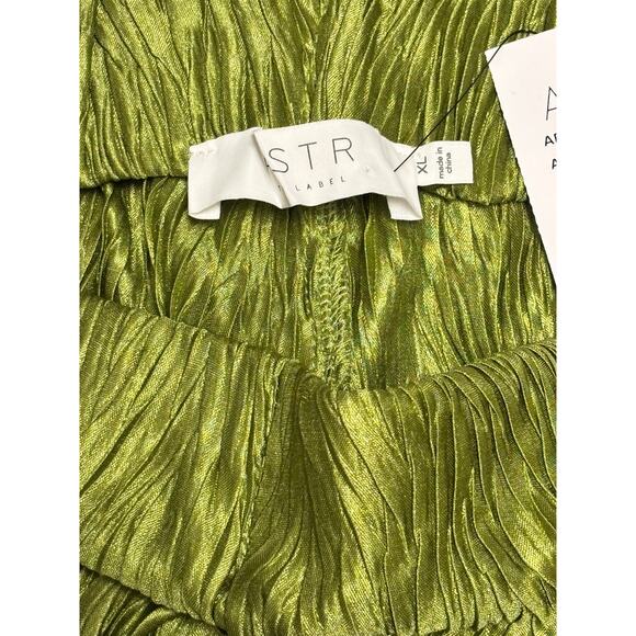 ASTR The Label Wide Leg Plisse Pants XL Avocado High Rise Cocktail Party Dressy - Picture 3 of 6